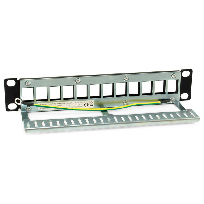 Equip Patch Panel 12 puertos Cat6a 10" FTP 1U Montaje en montaje sw