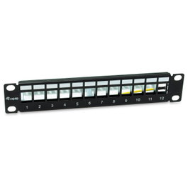 Equip Patch Panel 12 puertos Cat6a 10" FTP 1U Montaje en montaje sw