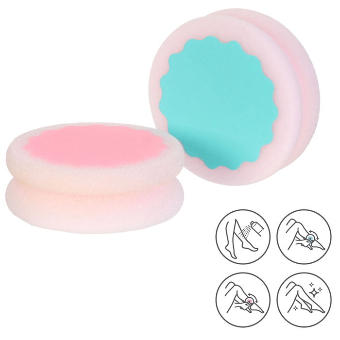 Cosmetic Club Esponja Depilatoria y Exfoliante Doble Cara Rosa y Azul 7 cm