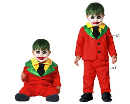 atosa Disfraz Payaso Halloween Rojo Bebé Niño con Chaqueta y Pantalón
