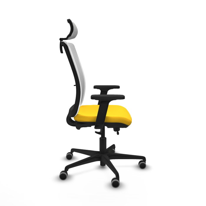PIQUERAS Y CRESPO Silla de oficina Haches con mecanismo Sincro/Traslack Amarillo y Blanco PIQUERAS Y CRESPO Silla de oficina Haches con mecanismo Sincro/Traslack Amarillo y Blanco
