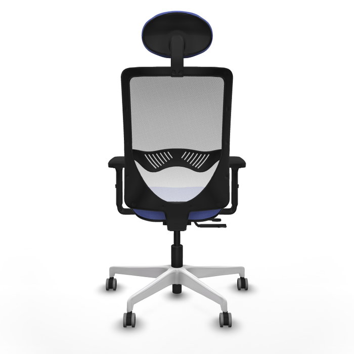 PIQUERAS Y CRESPO Silla de oficina Zulema con mecanismo Sincro/Traslack Azul claro y Blanco