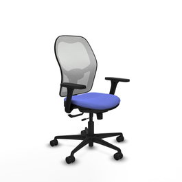 PIQUERAS Y CRESPO Silla de oficina Jorquera con mecanismo Sincro/Traslack Azul claro y Blanco