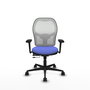 PIQUERAS Y CRESPO Silla de oficina Jorquera con mecanismo Sincro/Traslack Azul claro y Blanco