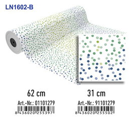 Papel De Regalo Bobina Basika 31 Cm X 80 M (2 Kg Aprox.) Lunares (Ln1602-B 31 Cm)