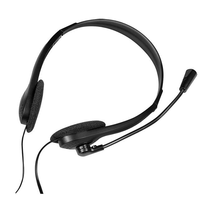 LogiLink Auriculares Diadema HS0055 con Micrófono de Brazo, Alámbrico, Supraaurales, Negro, 1.8 m de Cable, 20-20000 Hz, 85 g