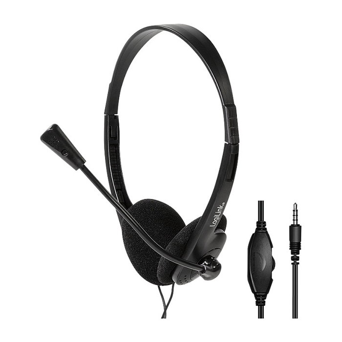 LogiLink HS0055 Auriculares de Diadema con Micrófono Negro LogiLink HS0055 Auriculares de Diadema con Micrófono Negro