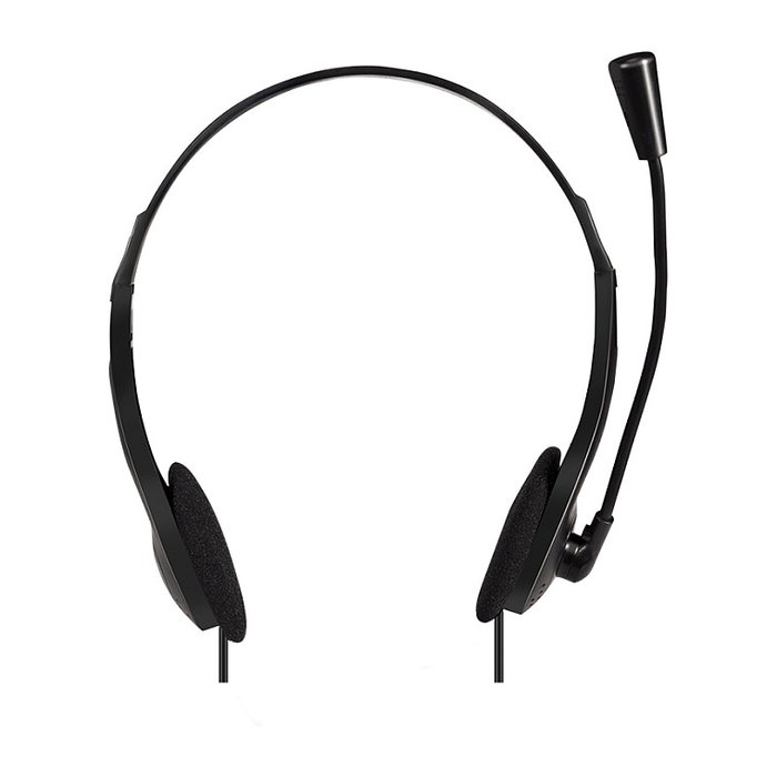 LogiLink Auriculares Diadema HS0055 con Micrófono de Brazo, Alámbrico, Supraaurales, Negro, 1.8 m de Cable, 20-20000 Hz, 85 g