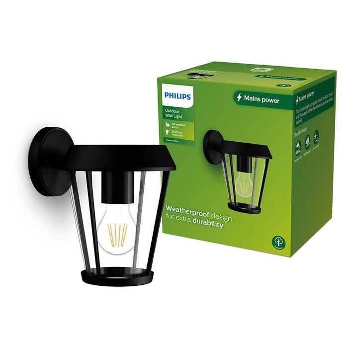 Philips Aplique Exterior Sunera E27 25W Negro IP44 Luz Hacia Abajo