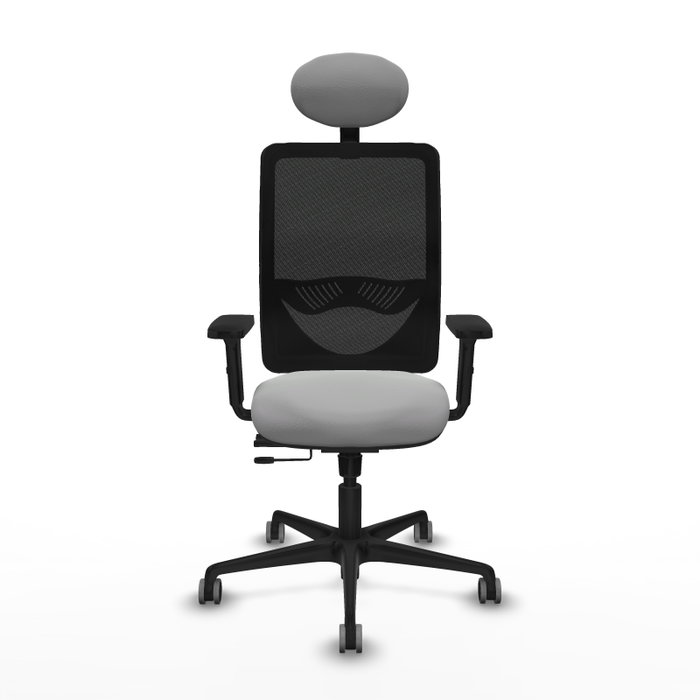 PIQUERAS Y CRESPO Silla de oficina Zulema con mecanismo Sincro/Traslack, Gris claro y Negro