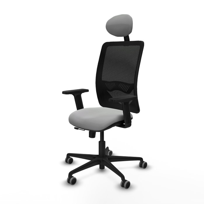PIQUERAS Y CRESPO Silla de oficina Zulema con mecanismo Sincro/Traslack, Gris claro y Negro