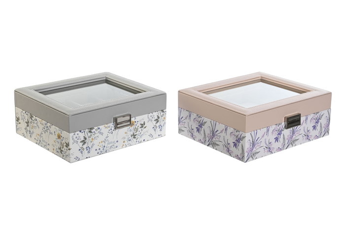 DKD Home Decor Relojero Tradicional Lila Rosa Palo 2 Unidades 19.5 x 9.5 x 22.5 cm