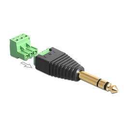 DeLOCK 65460 Adaptador de 6,35 mm a Bloque de Terminales de 3 Pines