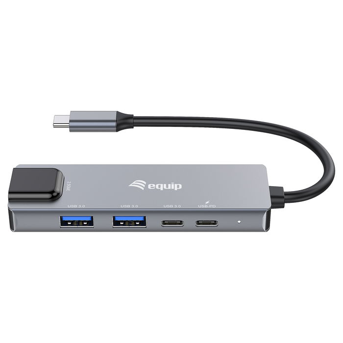 EQUIP 133496 Adaptador USB-C a RJ45 2500 Mbps con 2x USB 3.2 + 1x USB-C y 100W PD