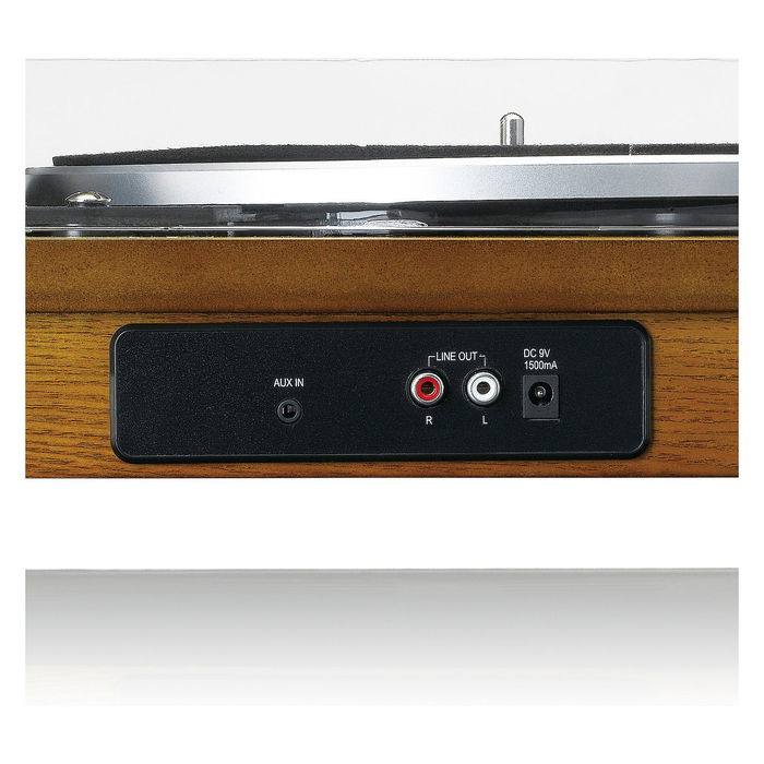 Lenco LS-55WA Altavoz Bluetooth Portátil con Radio, USB, NFC, Parlante Estéreo de 2 Canales y Sonido Potente en Caja de Madera de Nuez