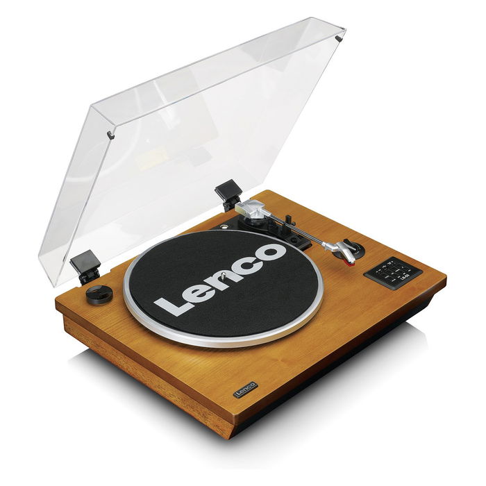 Lenco LS-55WA Altavoz Bluetooth Portátil con Radio, USB, NFC, Parlante Estéreo de 2 Canales y Sonido Potente en Caja de Madera de Nuez