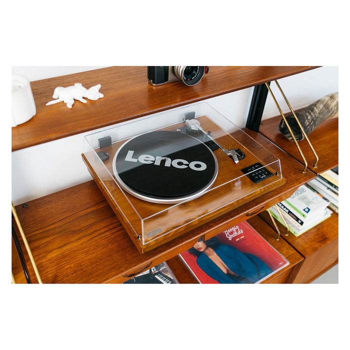 Lenco LS-55WA Altavoz Bluetooth Portátil con Radio, USB, NFC, Parlante Estéreo de 2 Canales y Sonido Potente en Caja de Madera de Nuez