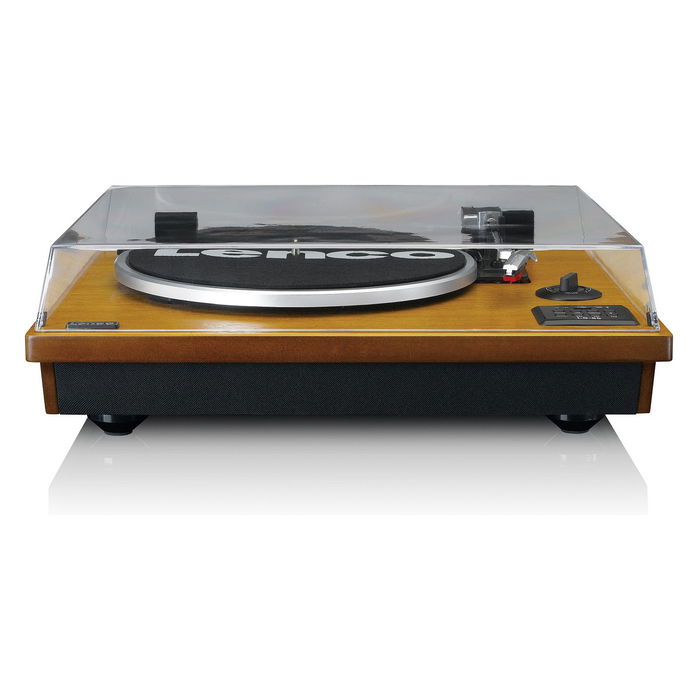 Lenco LS-55WA Altavoz Bluetooth Portátil con Radio, USB, NFC, Parlante Estéreo de 2 Canales y Sonido Potente en Caja de Madera de Nuez