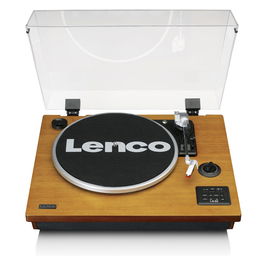 Lenco LS-55WA Altavoz Bluetooth Portátil con Radio, USB, NFC, Parlante Estéreo de 2 Canales y Sonido Potente en Caja de Madera de Nuez