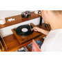 Lenco LS-55WA Tocadiscos de Vinilo Semiautomático con Bluetooth, USB y Altavoces, Madera Walnut