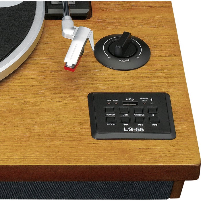 Lenco LS-55WA Tocadiscos de Vinilo Semiautomático con Bluetooth, USB y Altavoces, Madera Walnut Lenco LS-55WA Tocadiscos de Vinilo Semiautomático con Bluetooth, USB y Altavoces, Madera Walnut
