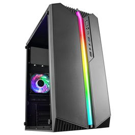 Mars Gaming MC-S1 Caja Gaming Compacta Micro-ATX con Ventana Lateral ARGB, 12 Modos de Luz y Ventilador FRGB Incluido para Refrigeración Eficiente
