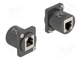 DeLOCK Módulo Type-D RJ12 hembra a hembra con tornillos negro