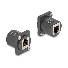 DeLOCK Módulo Type-D RJ12 hembra a hembra con tornillos negro