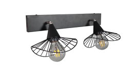 DKD Home Decor Lámpara Aplique Metal Negro 50x21x16cm