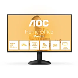 AOC Monitor Gaming 27B31H 27" Full HD 1920x1080 IPS 120Hz 1ms MPRT Adaptive-Sync con Puertos HDMI, DisplayPort y D-Sub, Diseño Sin Marcos, Flicker-Free, Baja Luz Azul, Negro