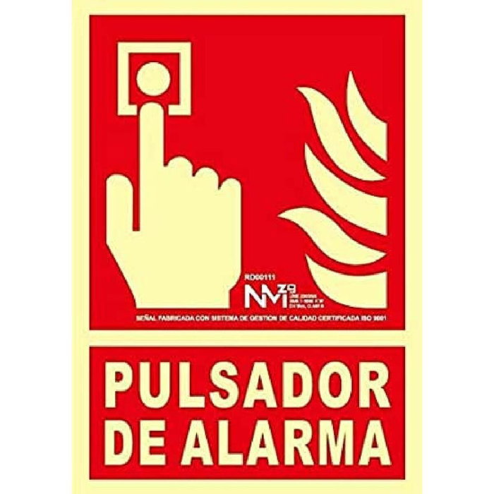 Normaluz Cartel de extinción pulsador de alarma clase A 21x30cm