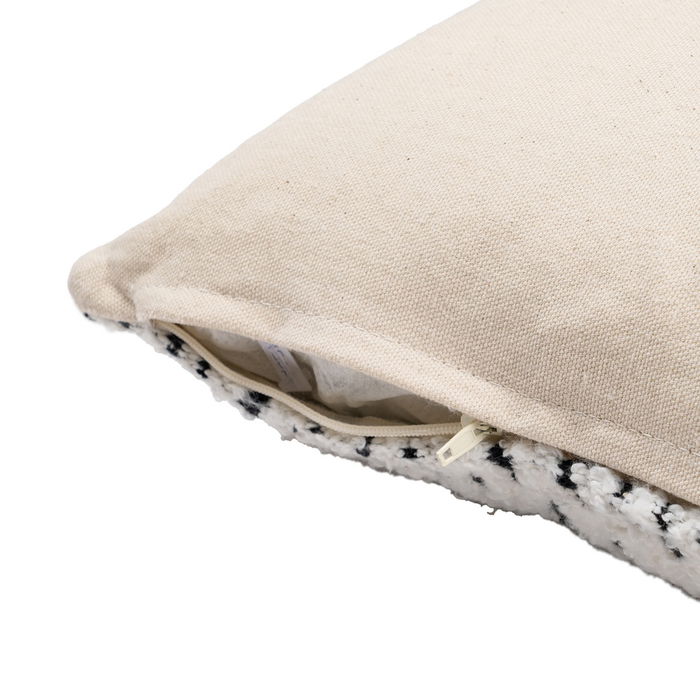 Cojín Blanco y Negro Algodón / Poliéster 40 X 60 cm (Set de 2)