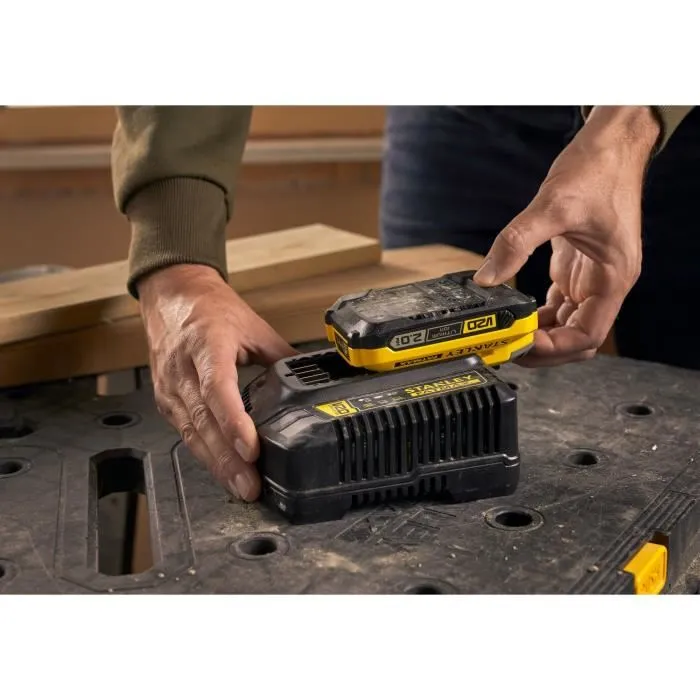 Stanley Fatmax SFMCB12D2-QW Paquete de 2 Baterías 18V 2Ah + Cargador 2A para gama STANLEY FATMAX V20