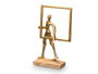 Giftdecor Soporte de Decoración Hombre Marco Dorado