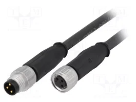 HARTING Cable para sensores M8 de 3 pines, macho/hembra, 1m
