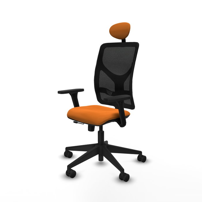 PIQUERAS Y CRESPO Silla de oficina Motilla Naranja/Negro con Mecanismo Sincro/Traslack