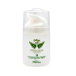 Plantis Crema Facial De Oliva Hidratante 50 Ml con SPF 15 y Ácido Hialurónico