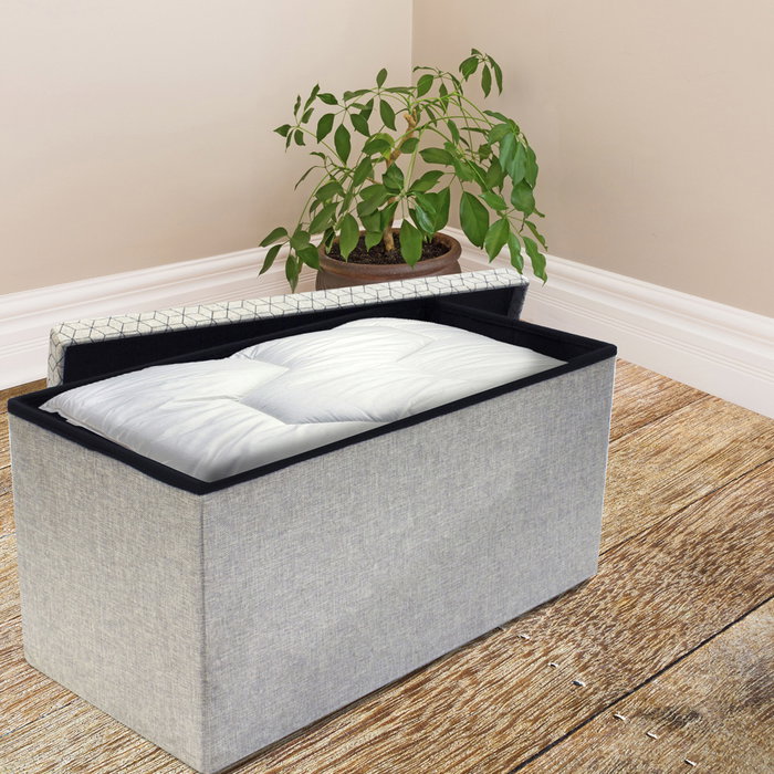 Home Deco Factory Banco Puf Plegable Gris Claro