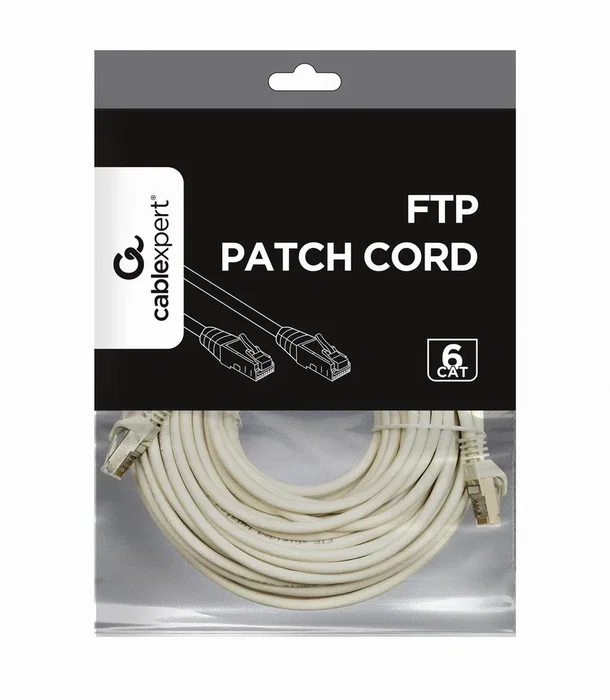 Gembird PP6-30M Cable de Red Ethernet CAT6 F/UTP (FTP) Blindado AWG26, 30 Metros, Color Gris, Conectores RJ-45