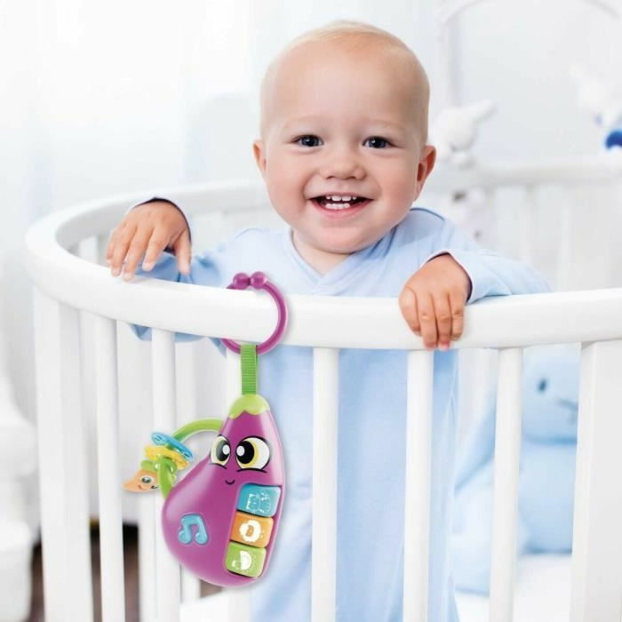 Lisciani Giochi Berenjena - Sonajero Electrónico Carotina Baby con Melodías y Mordedores