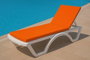 Atelier Del Sofa Cojín para Tumbona Naranja Impermeable 100% Poliéster 100x60x80cm