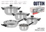 Quttin Batería de Cocina 8 Piezas Acero Inoxidable para Inducción Genova, 6.86 kg (2 Unidades)