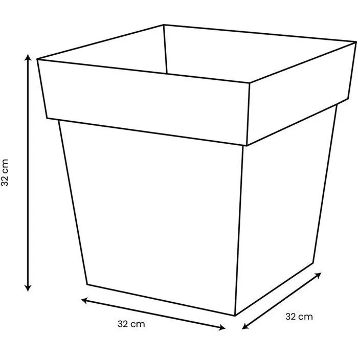 EDA Maceta cuadrada Toscana 32 cm, 22 Litros, para Interior y Exterior, Color Azul Denim, Ref: 013643BJESX6