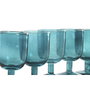 DKD Home Decor Set de 6 Copas de Cristal Burbujas Turquesa 300ml