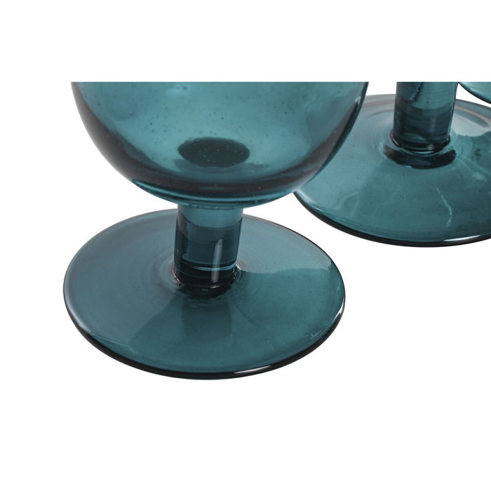 DKD Home Decor Set de 6 Copas de Cristal Burbujas Turquesa 300ml DKD Home Decor Set de 6 Copas de Cristal Burbujas Turquesa 300ml