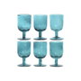 DKD Home Decor Set de 6 Copas de Cristal Burbujas Turquesa 300ml