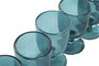 DKD Home Decor Copa Turquesa Cristal 8 x 14 x 8 cm Set de 6 Piezas