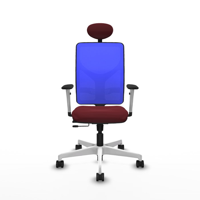 PIQUERAS Y CRESPO Silla de oficina Motilla con mecanismo Sincro/Traslack, Granate y Azul