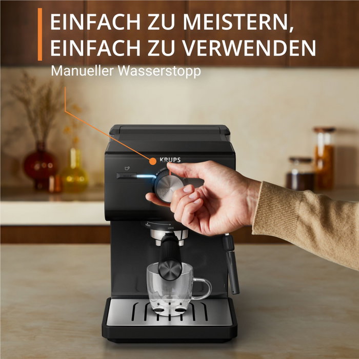 Krups Authentic XP381810 Cafetera Espresso Semi-automática Negra Krups Authentic XP381810 Cafetera Espresso Semi-automática Negra