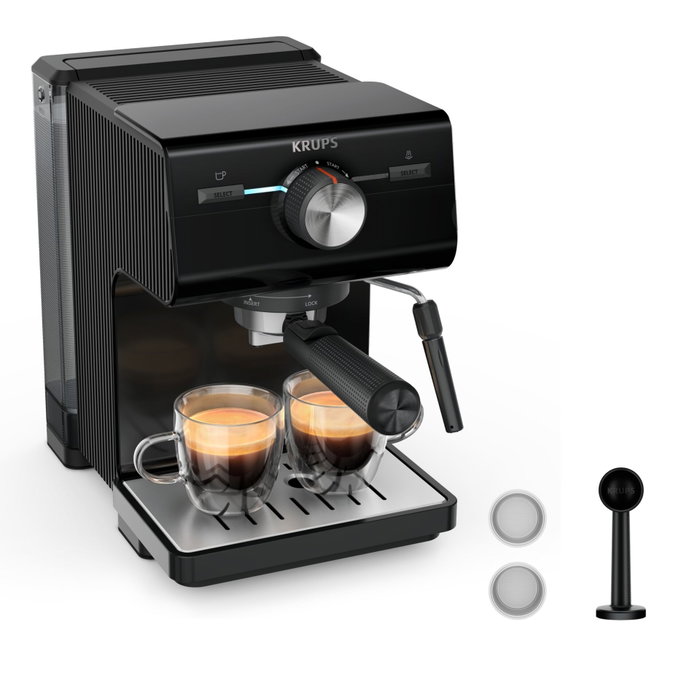Krups Authentic XP381810 Cafetera Espresso Semi-automática Negra Krups Authentic XP381810 Cafetera Espresso Semi-automática Negra